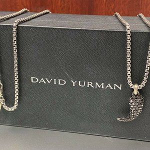 David Yurman .925 Sterling Silver Box Link Chain 14kt Accent Lynx Claw VWG EB21